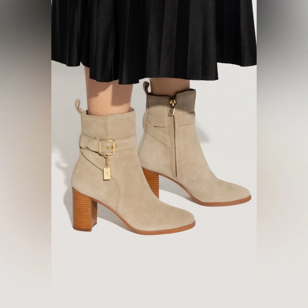 COACH -Olivia Suede Bootie Women's Boots Oat - Picture 4 of 7